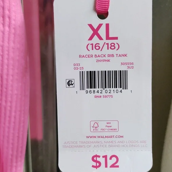 💖 Justice Racer Back Rib Tank - Picture 8 of 9